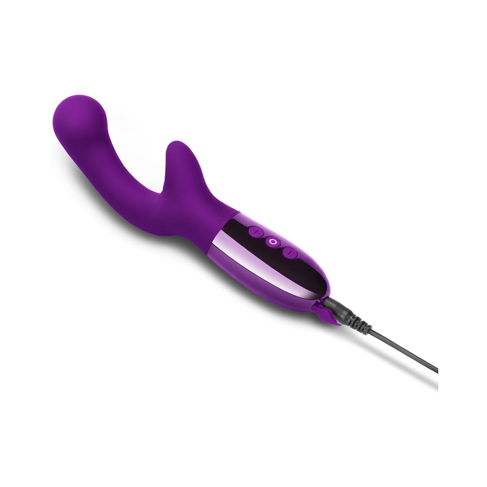 Le Wand XO Rechargeable Double-Motor Wave Silicone Dual Stimulation Vibrator Dark Cherry - Fantasies Boutique
