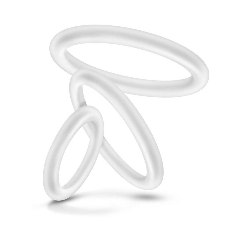 Blush Performance VS4 Pure Premium Silicone Cockrings 3-Pack Set White - Fantasies Boutique