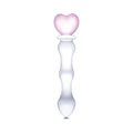 Glas 8 in. Sweetheart Glass Dildo with Pink Heart-Shaped Handle - Fantasies Boutique