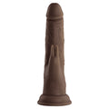 FemmeFunn Vortex Turbo Rabbit 2.0 8 in. Dual Stimulation Vibrating Dildo Brown - Fantasies Boutique