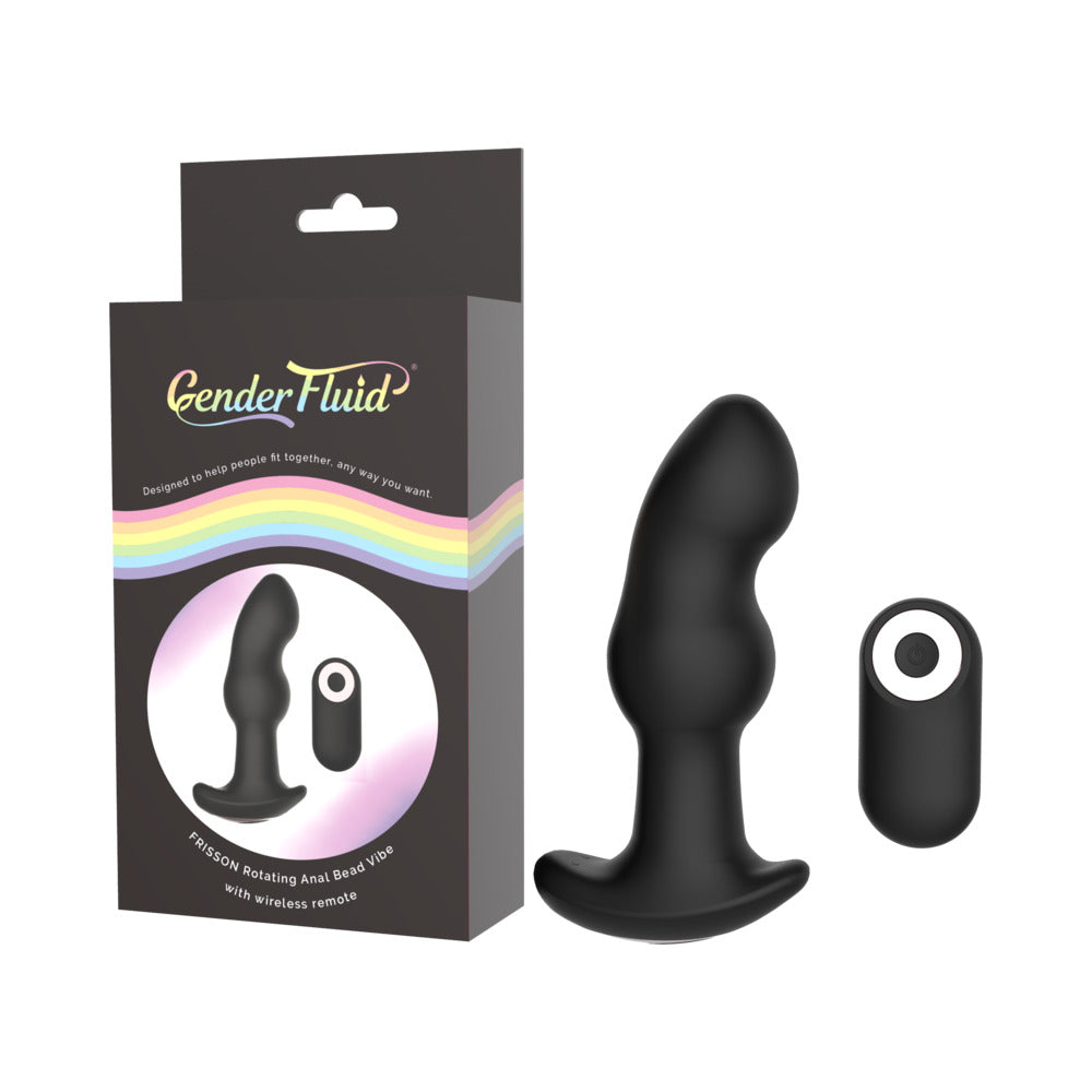 Gender Fluid Frisson Anal Vibe With Remote Silicone Black - Fantasies Boutique