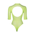 Le Desir Bliss Short Sleeve Fishnet Teddy Green O/S - Fantasies Boutique