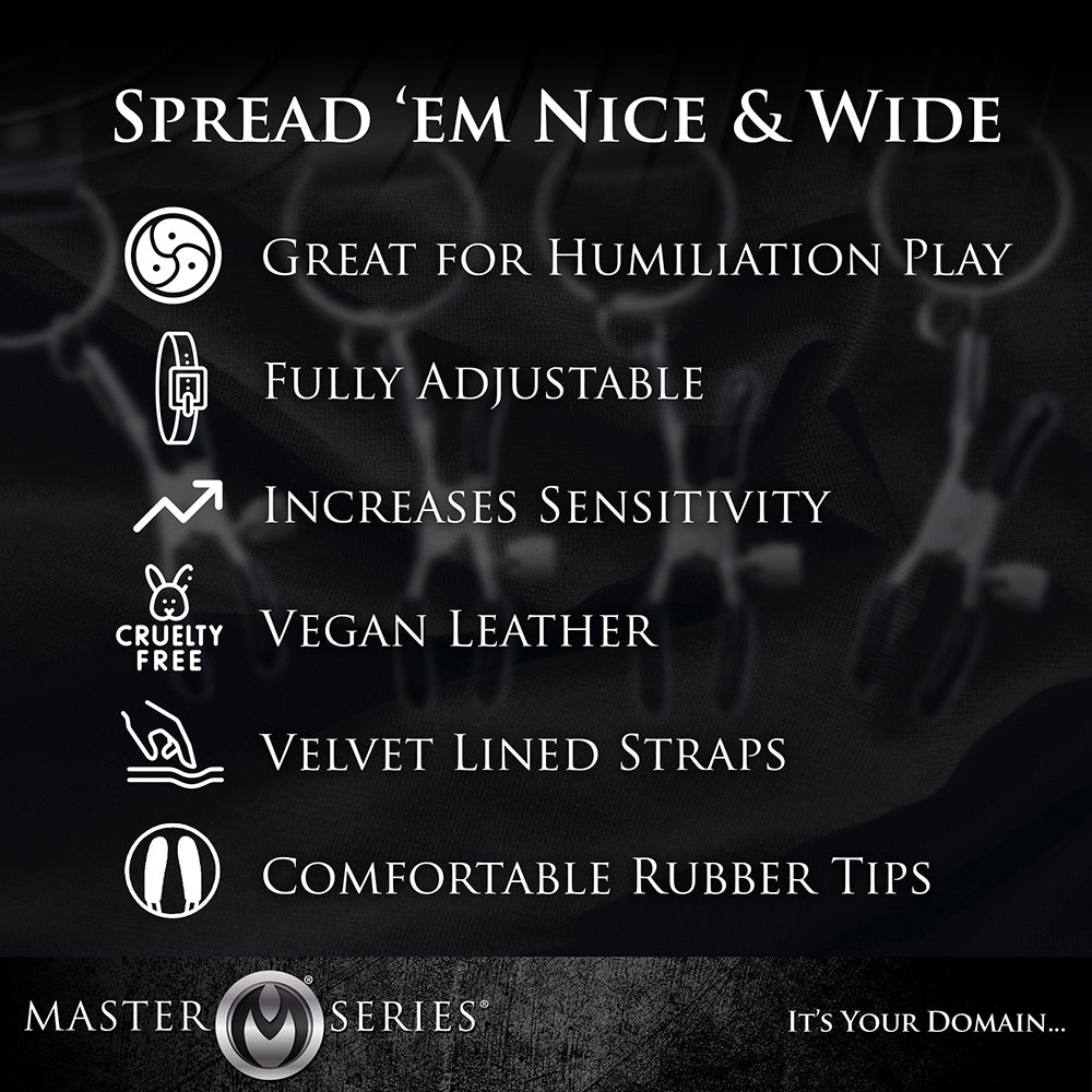 Master Series Spread Labia Spreader Straps With Clamps - Fantasies Boutique