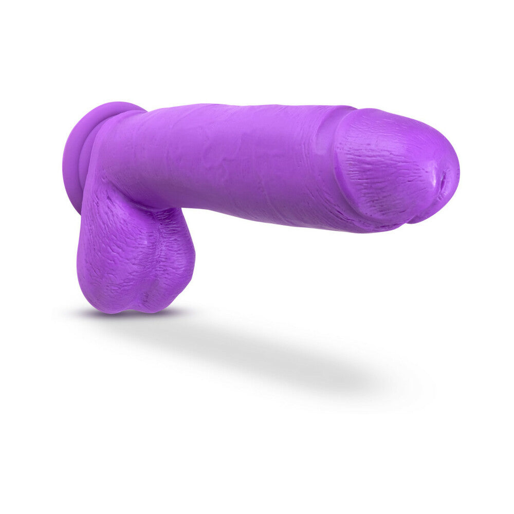 Neo 10 in. Dual Density Dildo with Balls Neon Purple - Fantasies Boutique