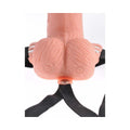 Fetish Fantasy Series Vibrating 6 in. Hollow Strap-On With Balls Beige/Black - Fantasies Boutique