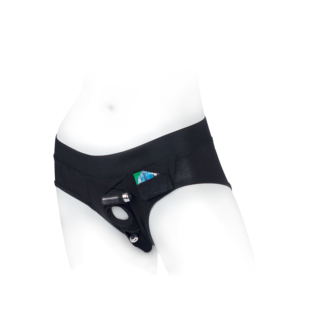 SpareParts Tomboi Rayon Briefs Harness Black Size 2XL - Fantasies Boutique