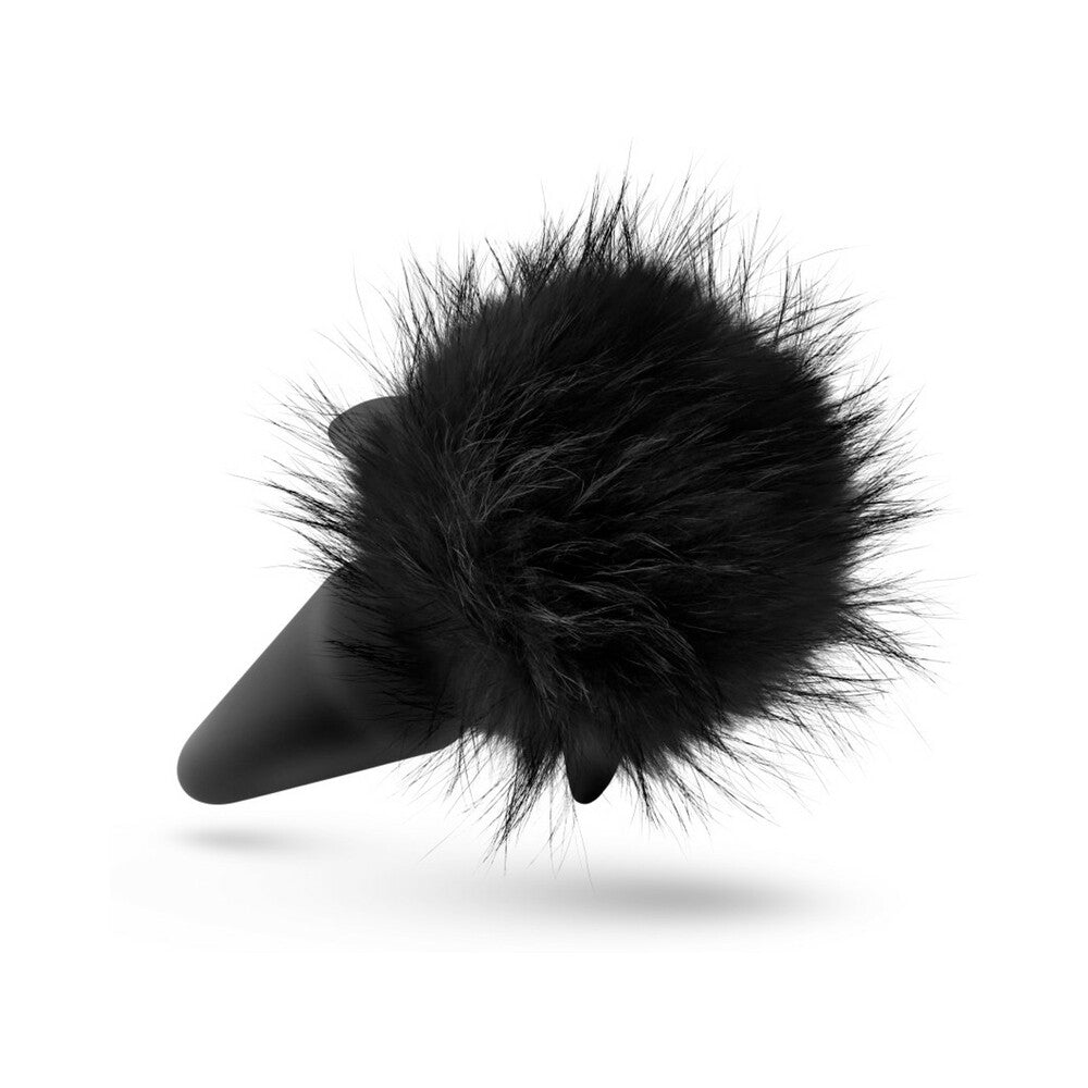 Blush Anal Adventures Platinum Silicone Rabbit Tail Plug Black - Fantasies Boutique