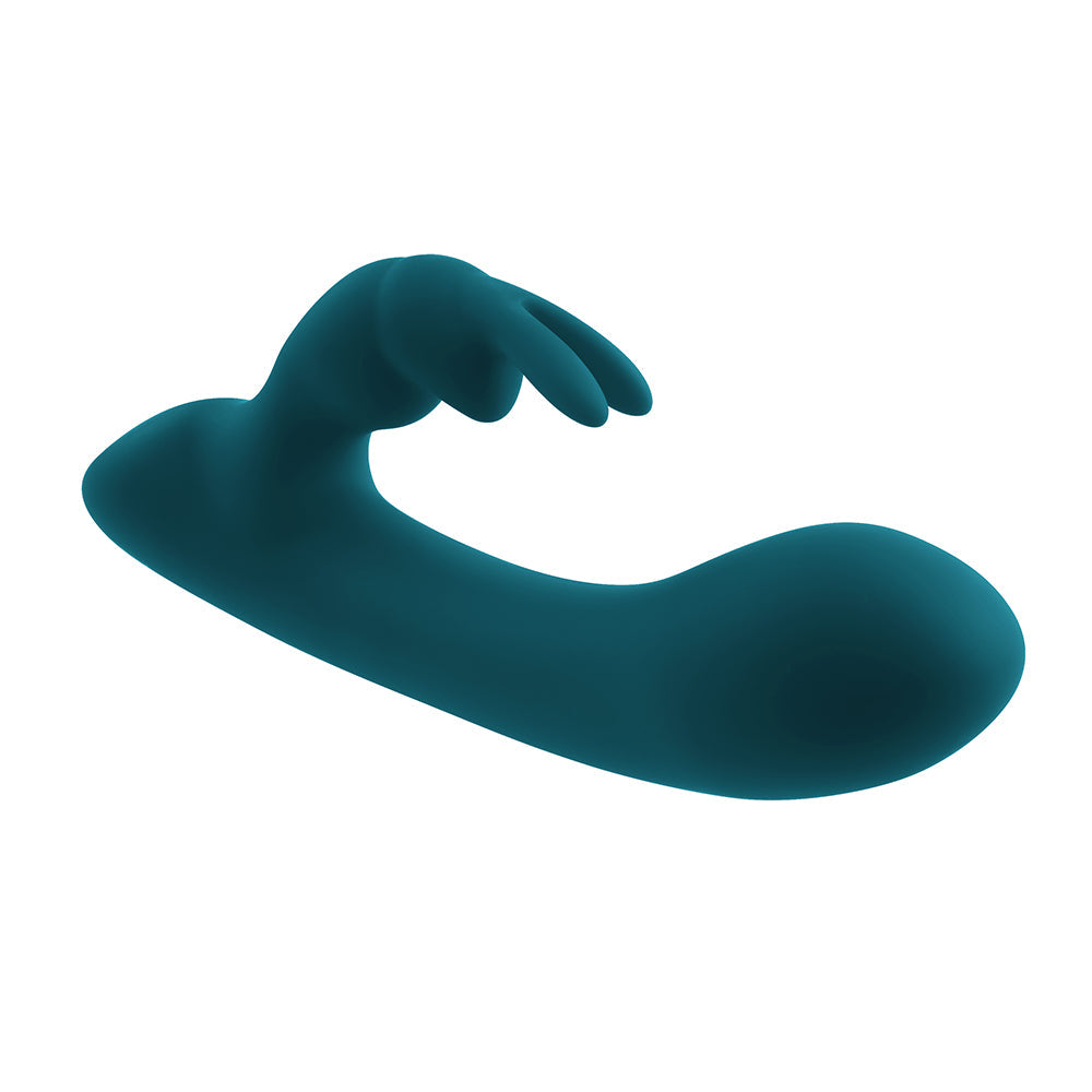 Playboy Lil Rabbit Rechargeable Silicone Dual Stimulation Vibrator Deep Teal - Fantasies Boutique