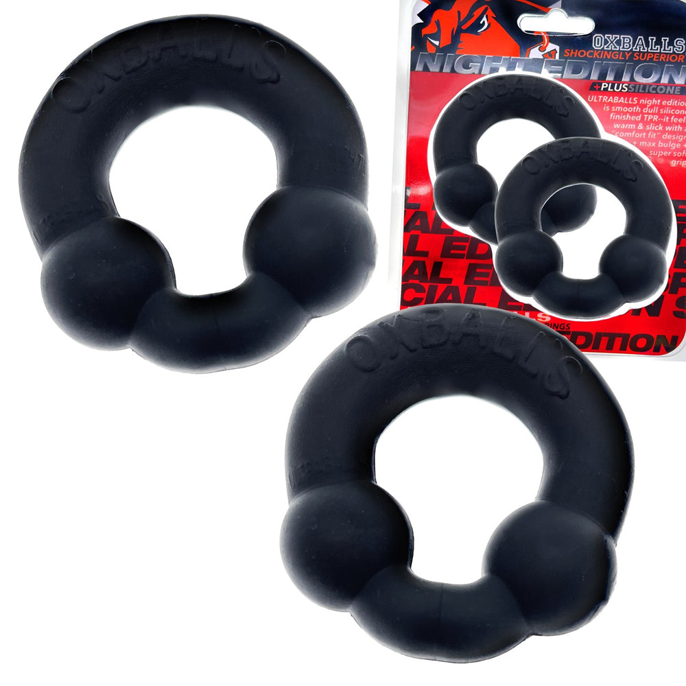 OxBalls Ultraballs 2-Pack Cockring Plus+Silicone Special Edition Night - Fantasies Boutique