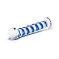 Glas 7.5 in. Blue Spiral Glass Dildo - Fantasies Boutique
