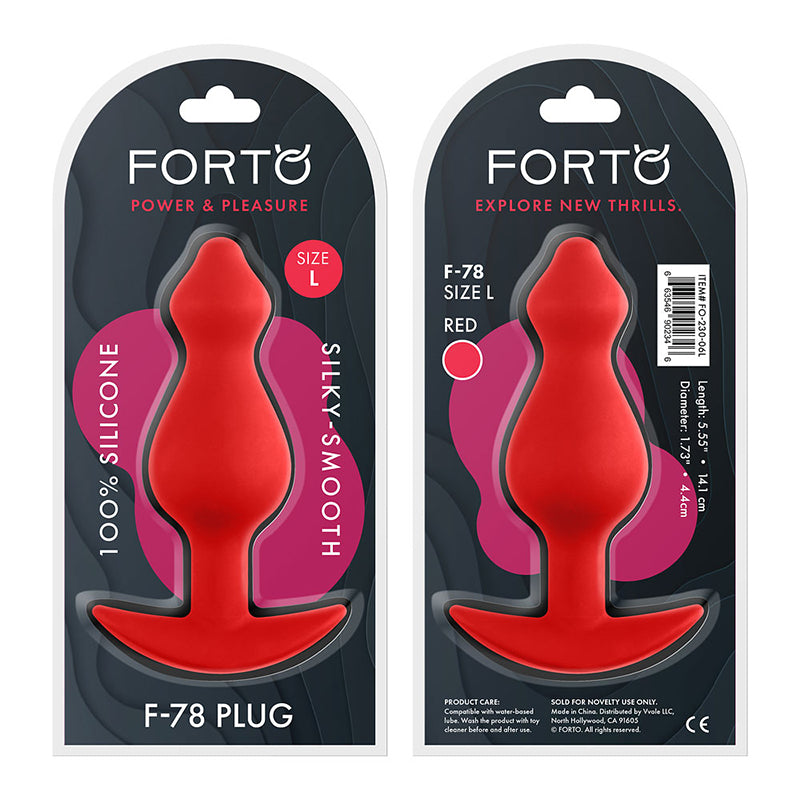Forto F-78 Pointee Silicone Anal Plug Large Red - Fantasies Boutique