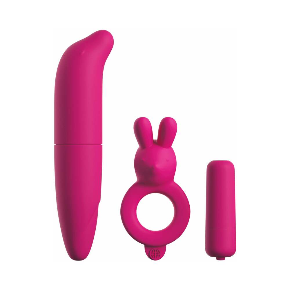 Pipedream Classix 3-Piece Couples Vibrating Starter Kit Pink - Fantasies Boutique