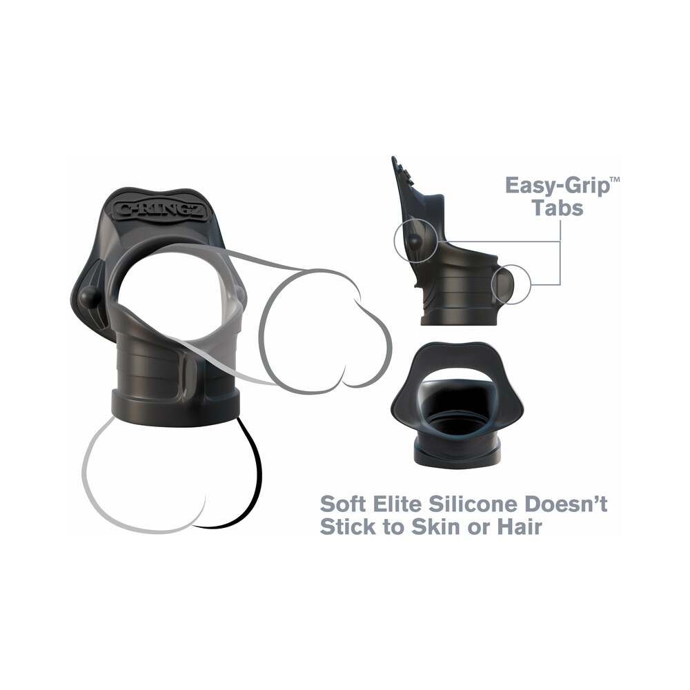 Fantasy C-Ringz Rock-Hard Ring & Ball Stretcher Silicone Sling Black