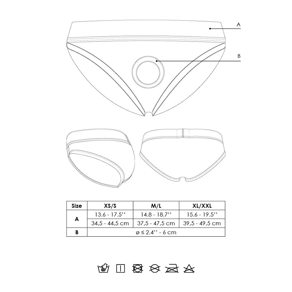 Ouch! Vibrating Strap-on High-cut Brief Black XL/2XL - Fantasies Boutique