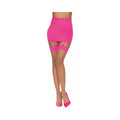Dreamgirl Cuban Sheer Thigh-High with Contrast Seam Detail Nude/Hot Pink OS - Fantasies Boutique