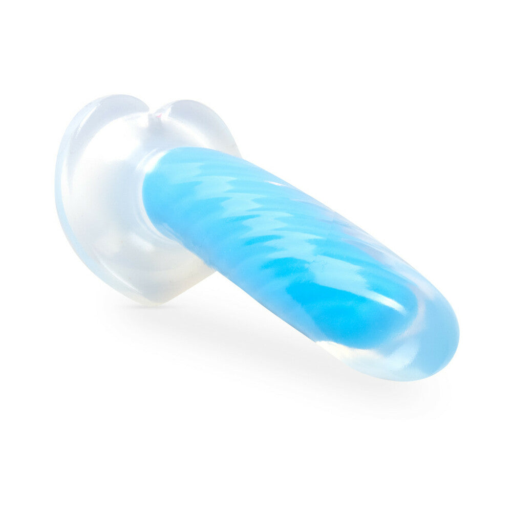 Neo Elite Glow in the Dark Tao 7 in. Dual-Density Dildo Neon Blue - Fantasies Boutique