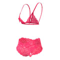 Magic Silk Get It Girl Peek-a-Boo Bralette & Split Crotch Boy Short Diva Pink L/XL