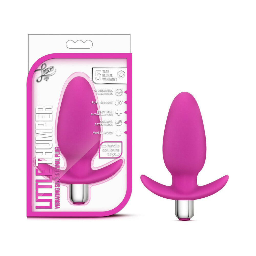Luxe Little Thumper Vibrating Silicone Anal Plug Pink - Fantasies Boutique