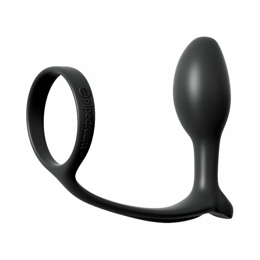 Pipedream Anal Fantasy Collection Silicone Ass-Gasm Cock Ring Beginner's Plug Black - Fantasies Boutique
