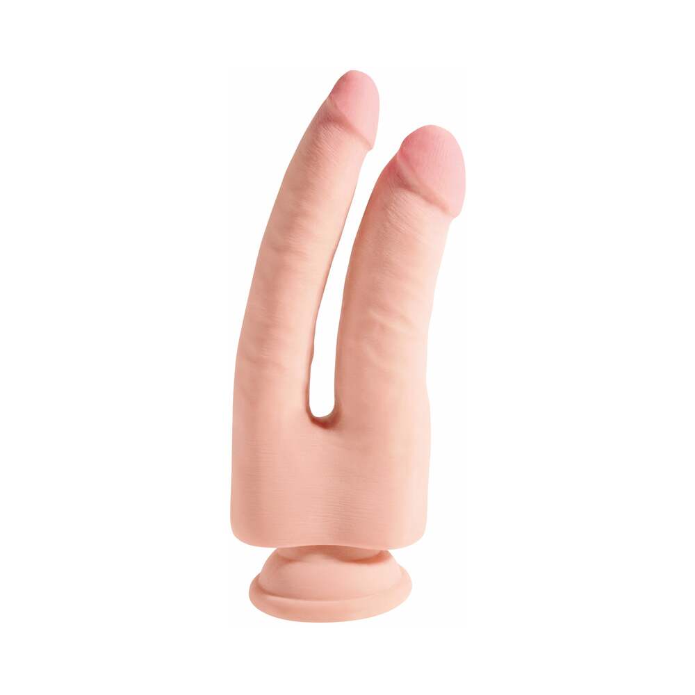 King Cock Plus Triple Density Double Penetrator 9.5 in. Realistic Dildo Beige - Fantasies Boutique