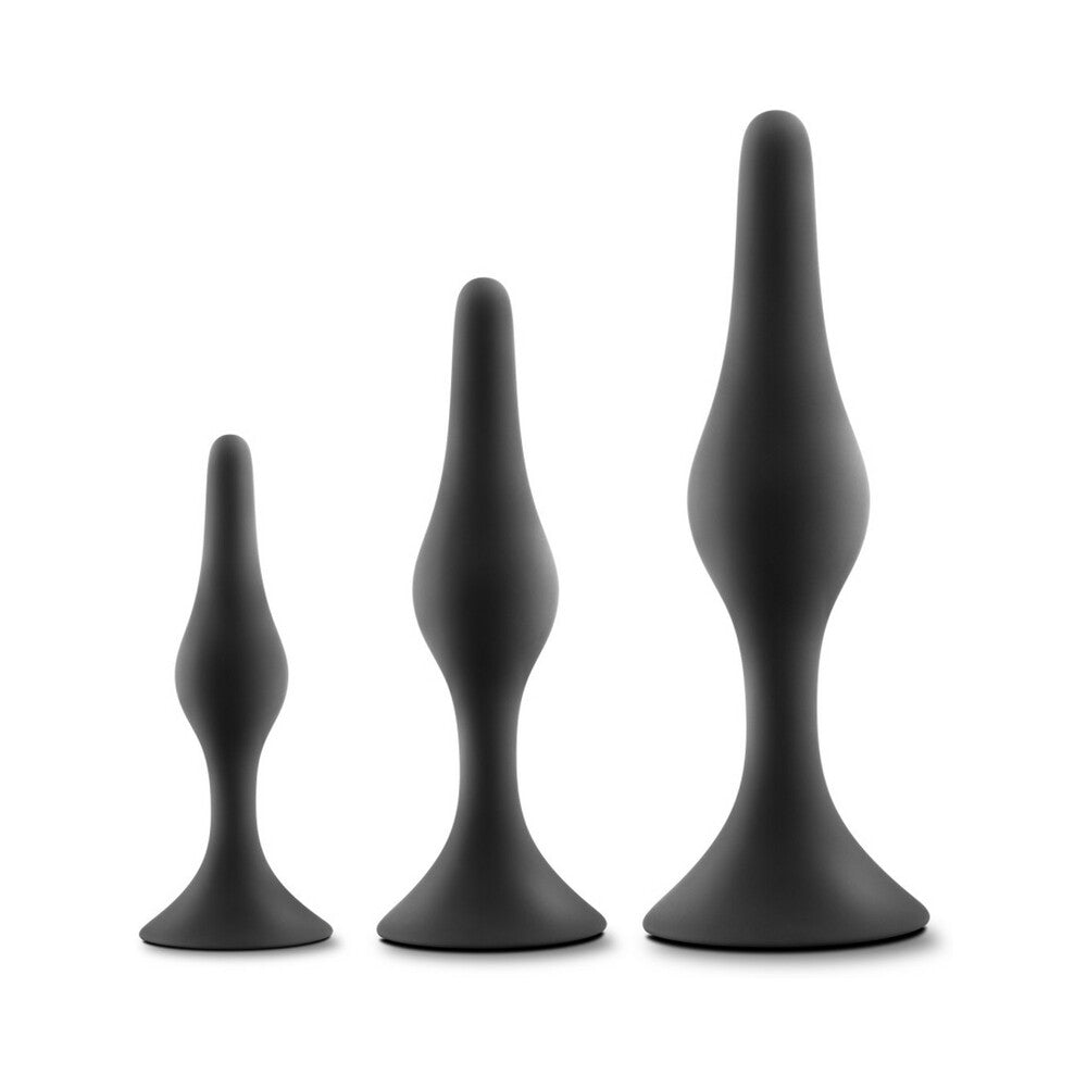 Blush Luxe 3-Piece Silicone Beginner Plug Kit Black - Fantasies Boutique