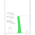 RealRock Glow in the Dark Slim 11 in. Dildo Neon Green - Fantasies Boutique