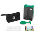 b-Vibe Snug Plug 2 Weighted Silicone Anal Plug Green - Fantasies Boutique