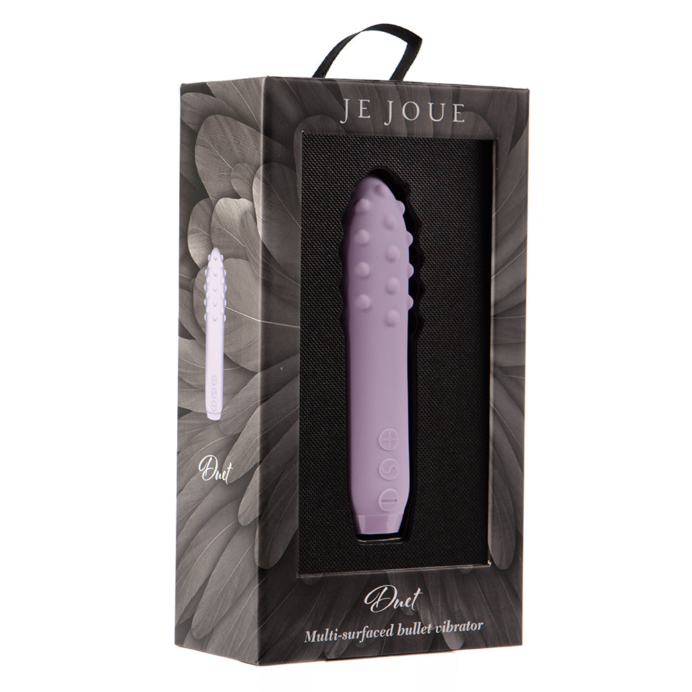 Je Joue Duet Rechargeable Silicone Multi-Surfaced Bullet Vibrator Lilac - Fantasies Boutique