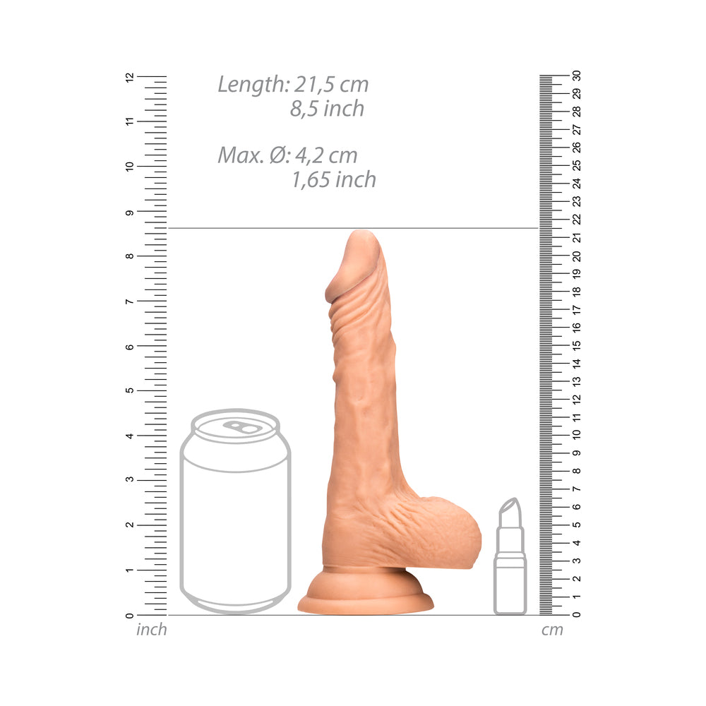 RealRock Realistic 8 in. Dildo With Balls and Suction Cup Beige - Fantasies Boutique