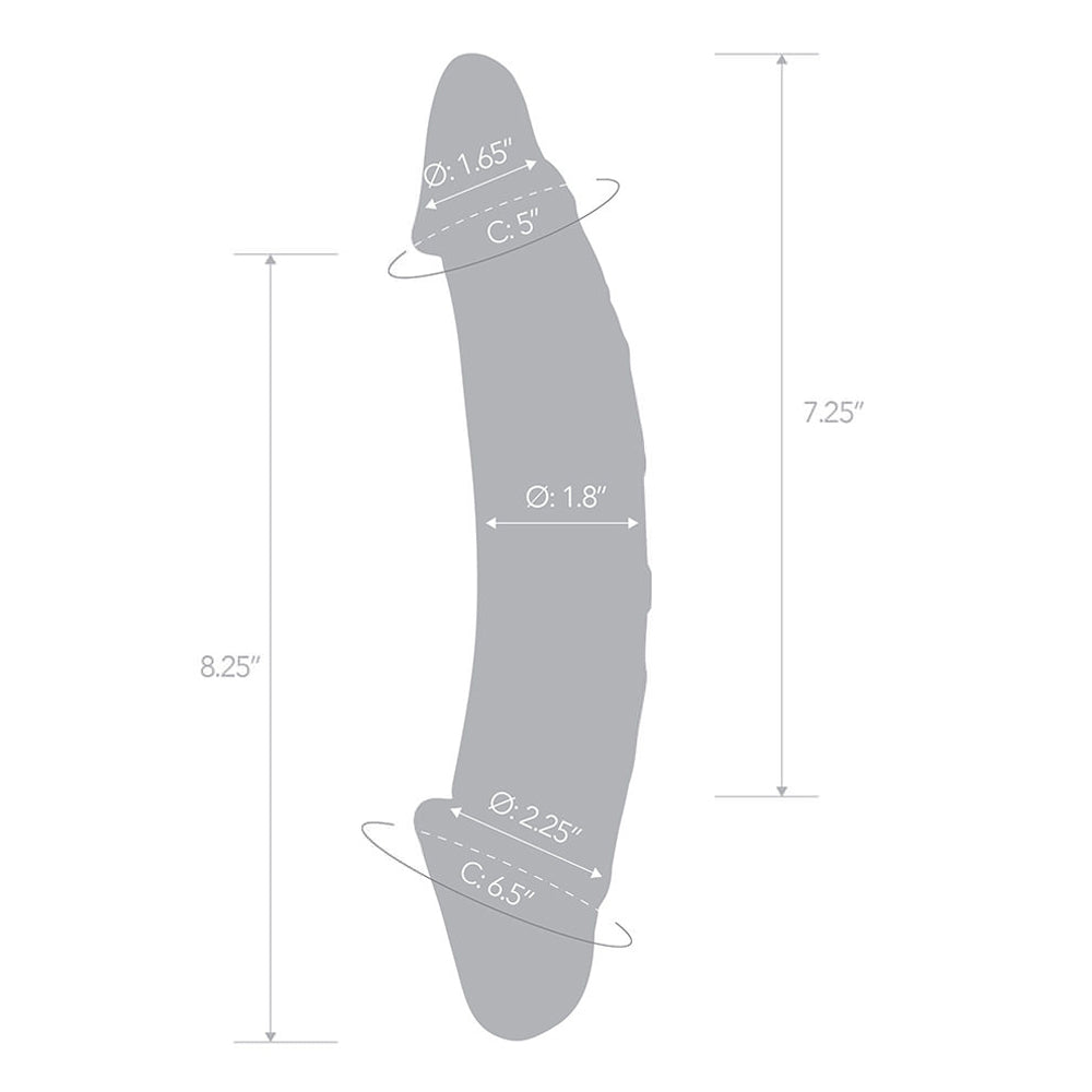 Glas 10.5 in. Girthy Realistic Glass Double Dong Dildo - Fantasies Boutique