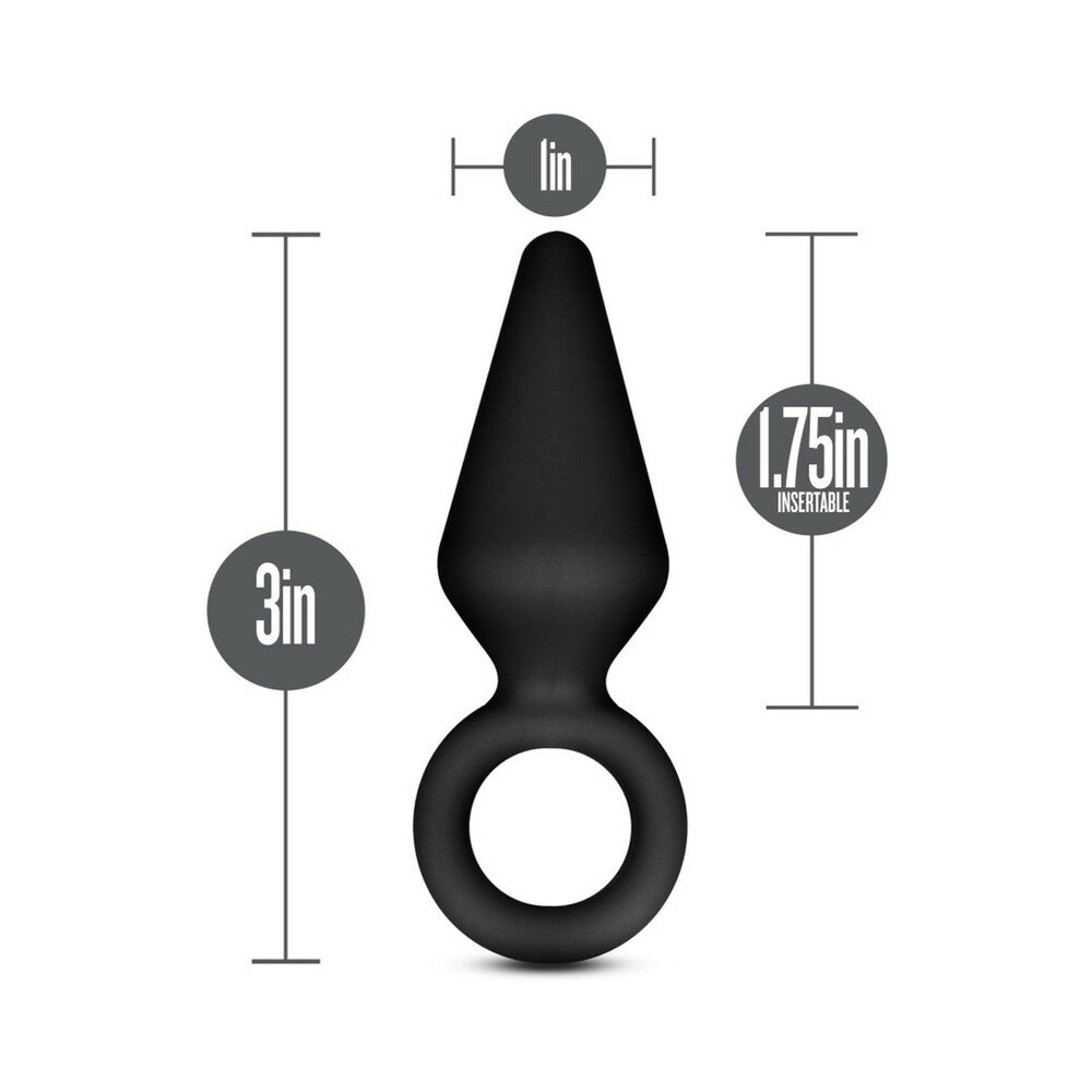 Blush Anal Adventures Platinum Silicone Loop Plug Small Black - Fantasies Boutique