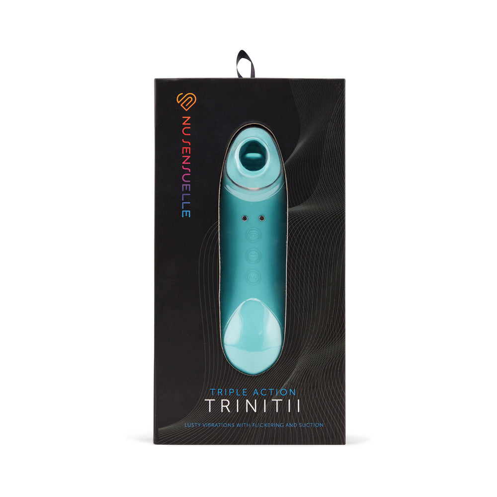 Nu Sensuelle Trinitii 3-in-1 Suction Tongue Vibe Electric Blue - Fantasies Boutique