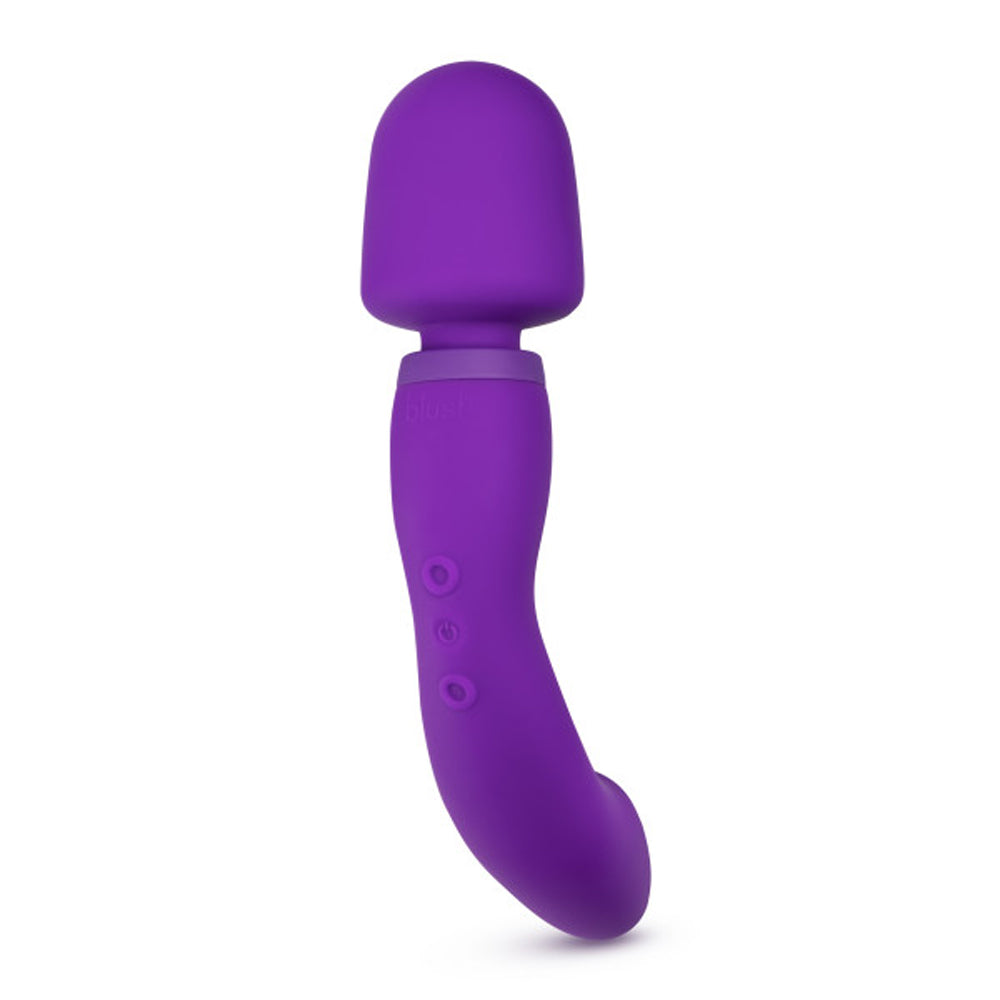 Wellness Dual Sense Rechargeable Silicone Dual Ended G-Spot & Wand Vibrator Purple - Fantasies Boutique