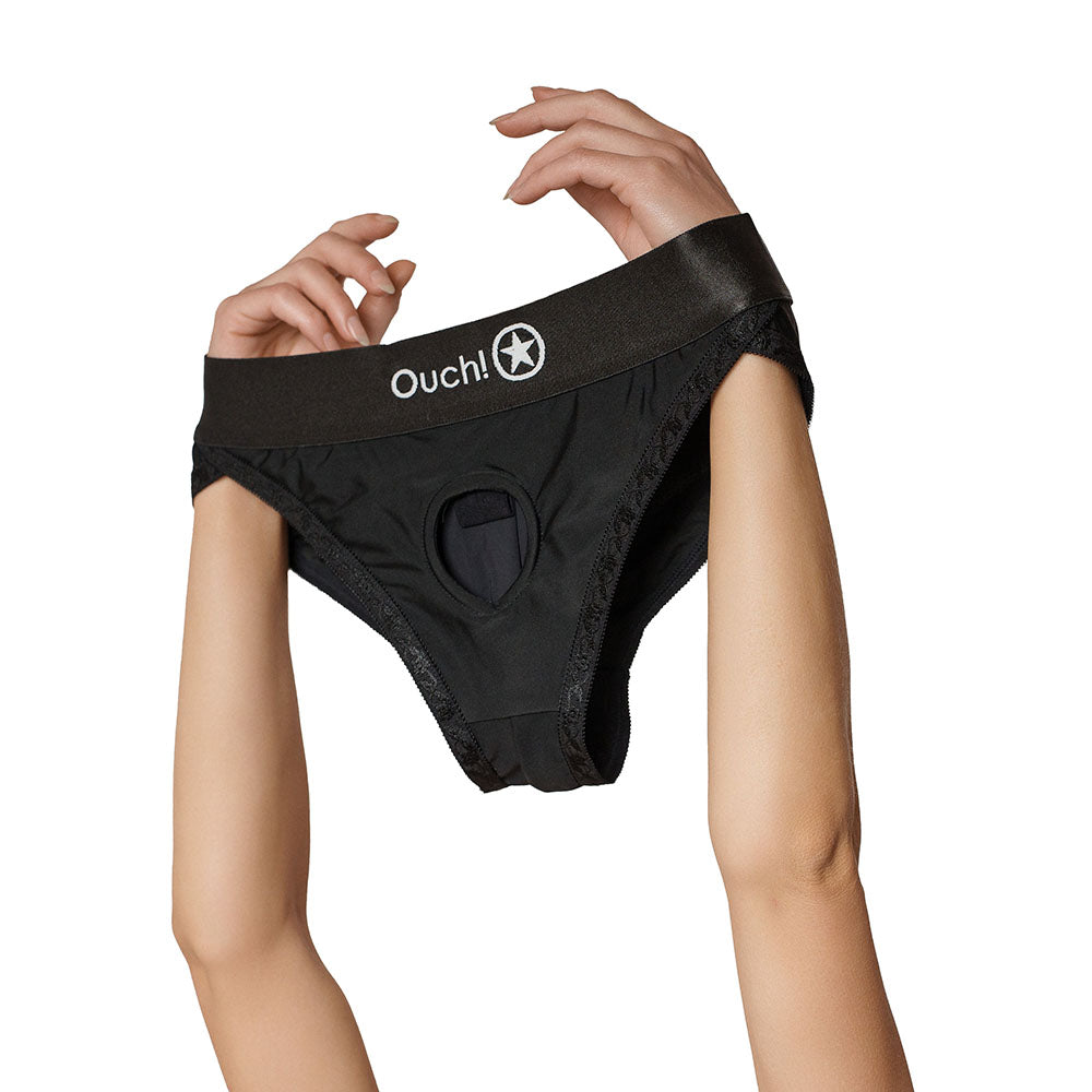 Ouch! Vibrating Strap-on Hipster Black M/L - Fantasies Boutique