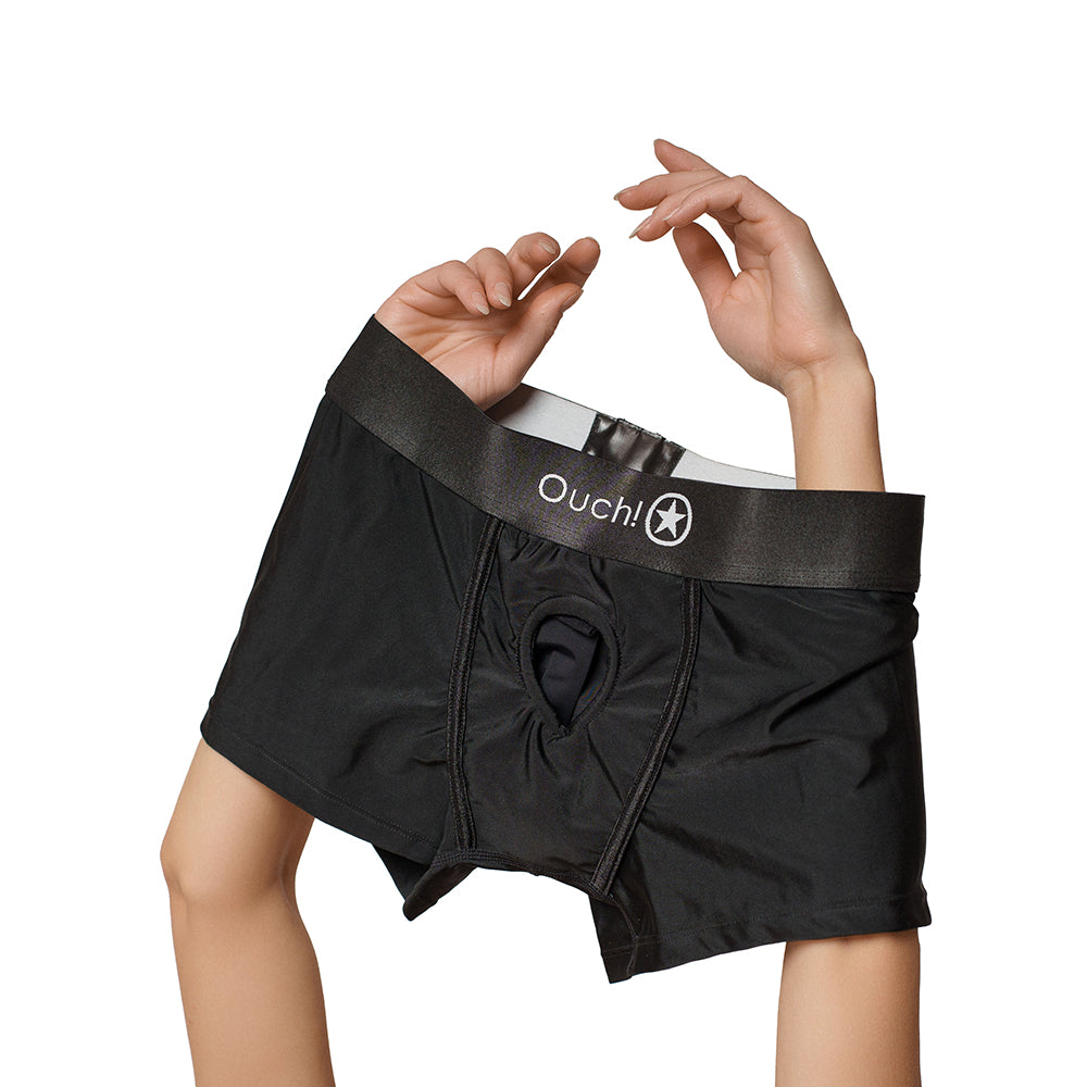 Ouch! Vibrating Strap-on Brief Black XL/2XL - Fantasies Boutique