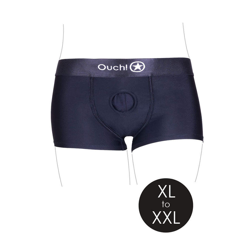 Ouch! Vibrating Strap-on Boxer Black XL/2XL - Fantasies Boutique