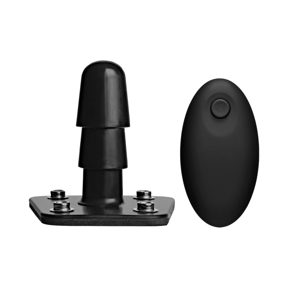 Vac-U-Lock Supreme Harness With Vibrating Plug Black - Fantasies Boutique