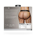 Ouch! Vibrating Strap-on Panty Harness with Open Back Black XL/2XL - Fantasies Boutique