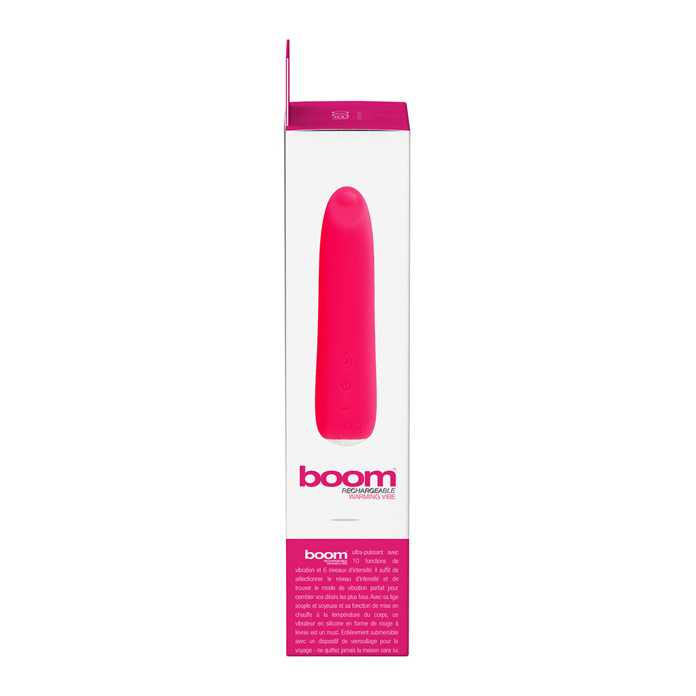 VeDO Boom Rechargeable Warming Silicone Slimline Vibrator Pink - Fantasies Boutique