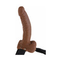 Fetish Fantasy Series 9 in. Hollow Strap-On with Balls Brown/Black - Fantasies Boutique