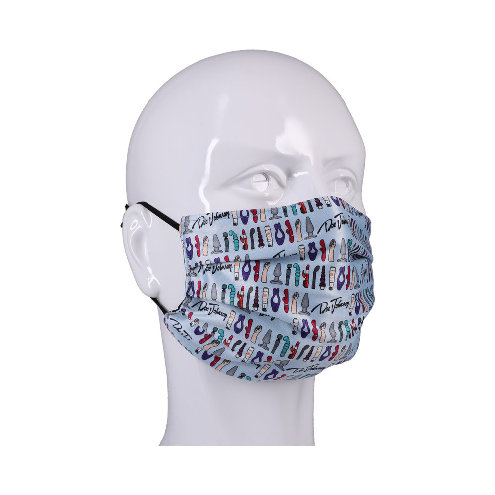DJ Reversible & Adjustable Face Mask Blue Toy Pattern - Fantasies Boutique