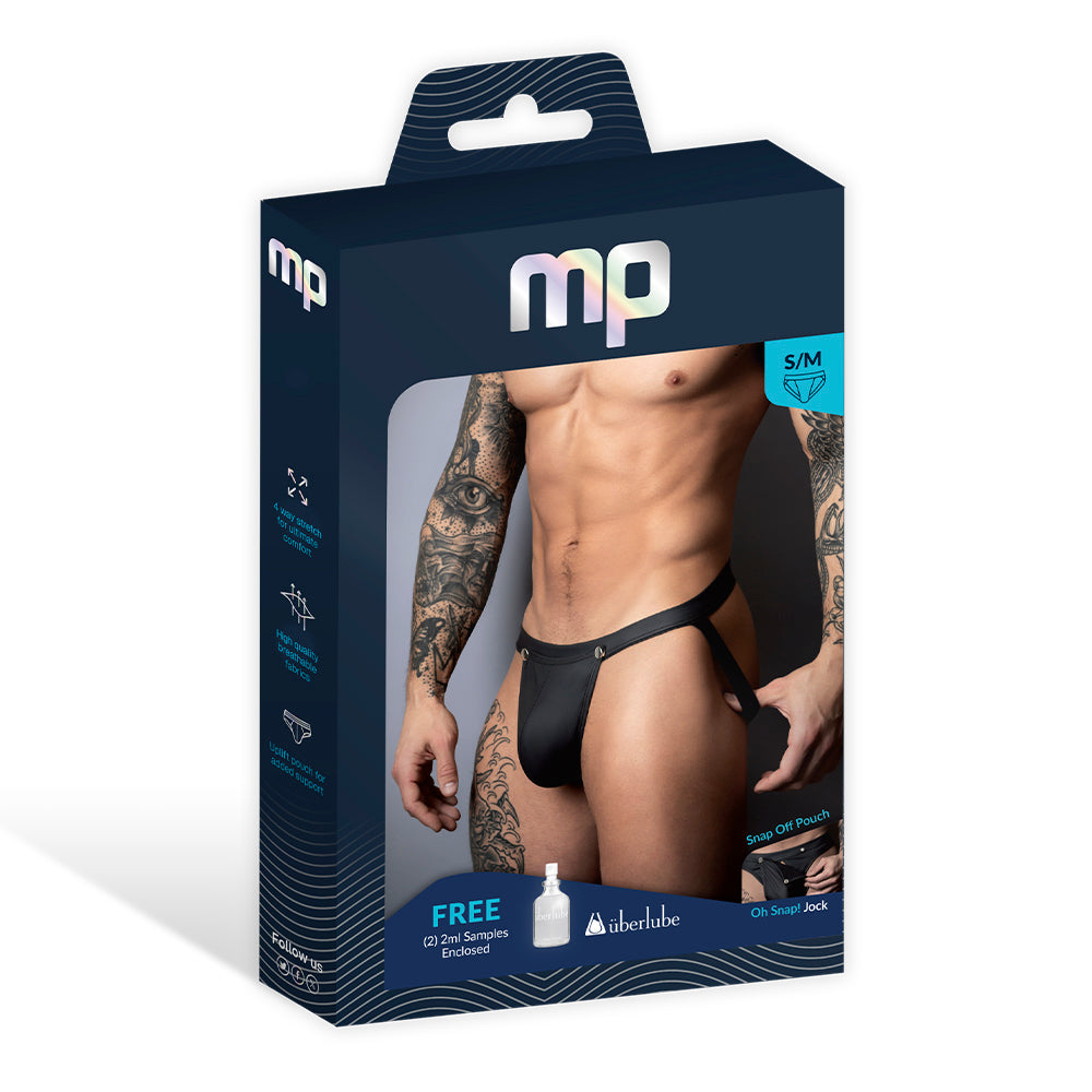 Male Power Oh Snap! Snap off Thong Black L/XL