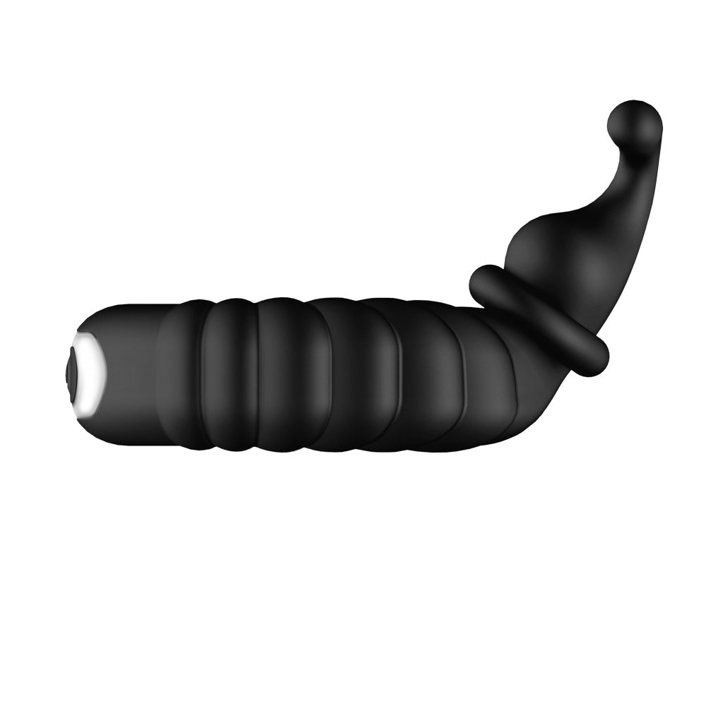 Forto F-24 Rechargeable Silicone Textured Vibrating Cockring Black - Fantasies Boutique