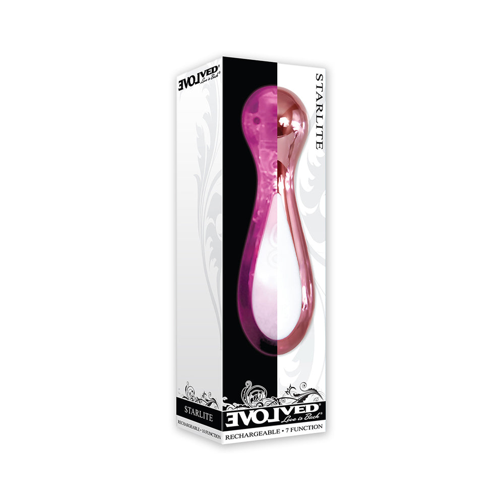 Evolved Starlite Light-Up Rechargeable Chrome Mini Vibrator Pink - Fantasies Boutique