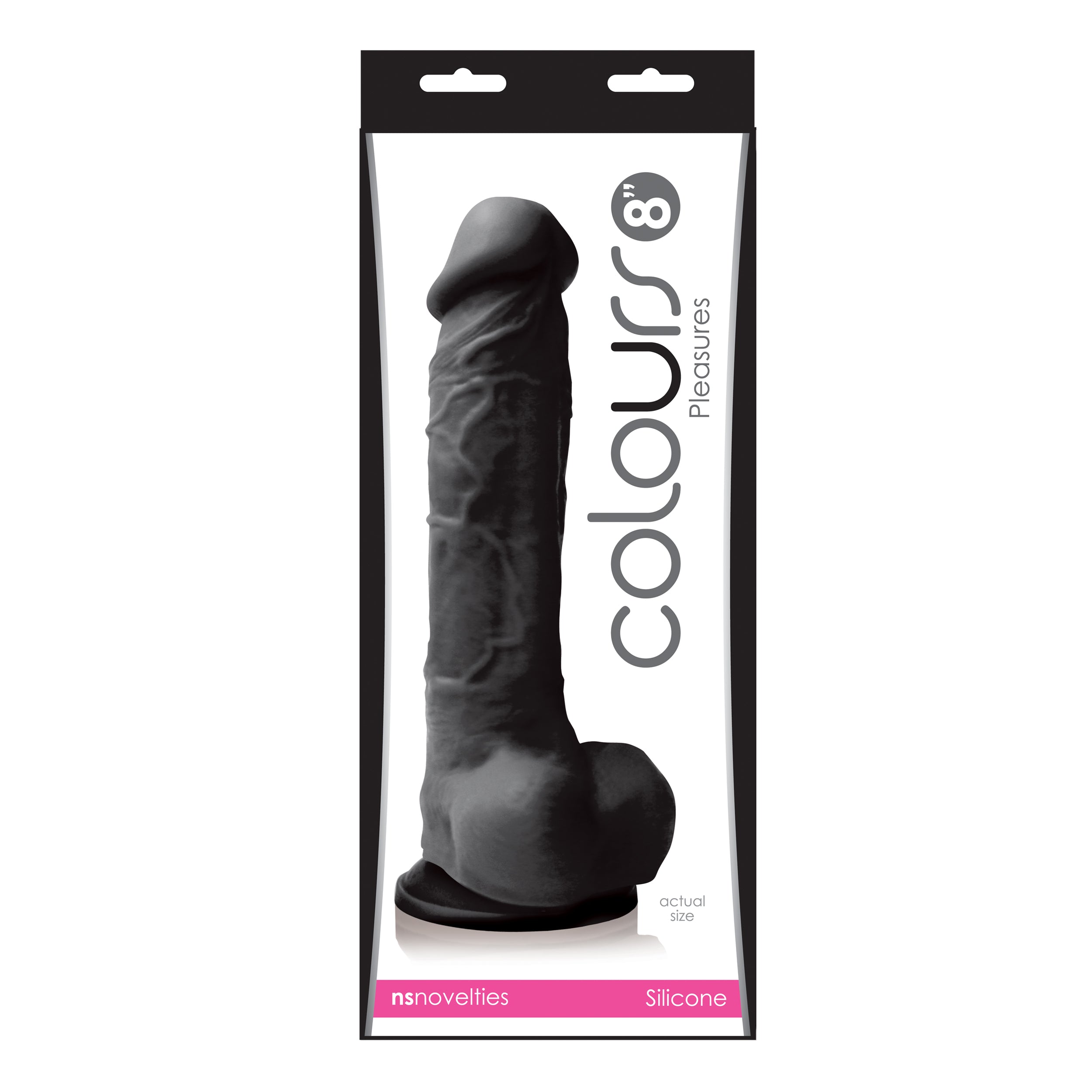 Colours Pleasures 8 in. Dildo Black - Fantasies Boutique
