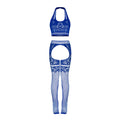 Magic Silk Seamless Cami & Gartered Thigh High Blue O/S