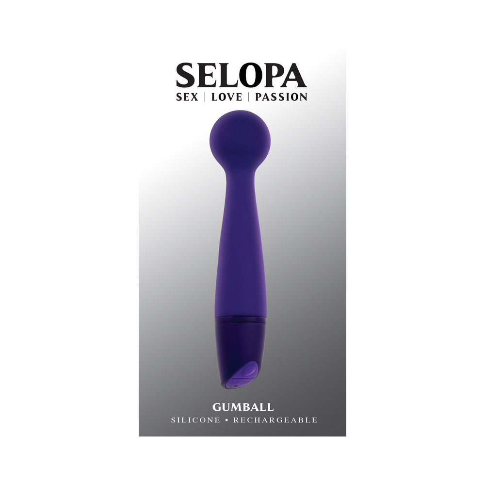 Selopa Gumball Rechargeable Slim Wand Silicone Purple