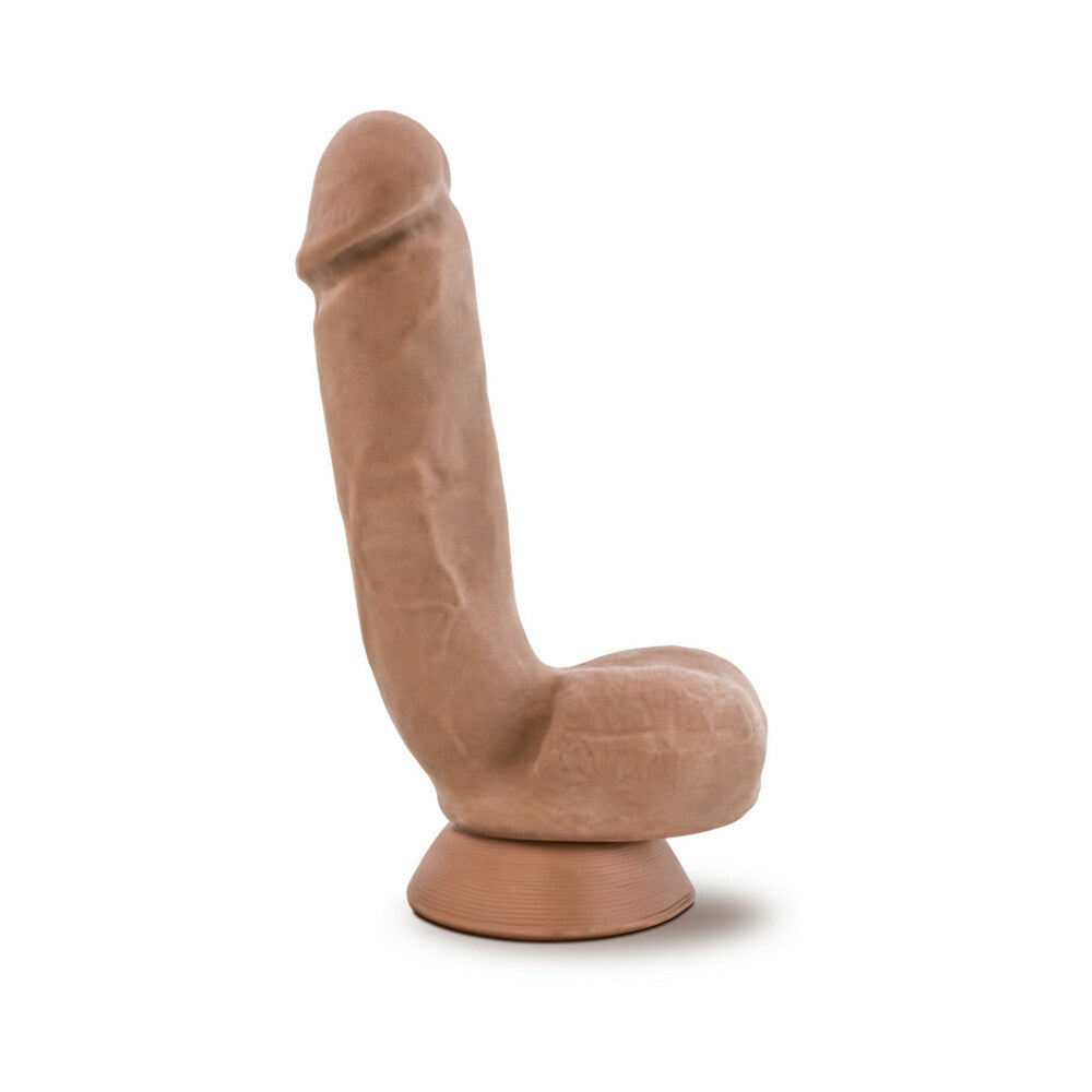 Au Naturel Macho 8.5 in. Posable Dual Density Dildo with Balls Tan - Fantasies Boutique