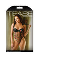 Fantasy Lingerie Tease Stevie Floral Embroidered Mesh Bodysuit Black M/L - Fantasies Boutique