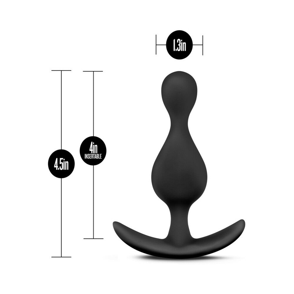Blush Anal Adventures Platinum Silicone Wave Plug Black - Fantasies Boutique